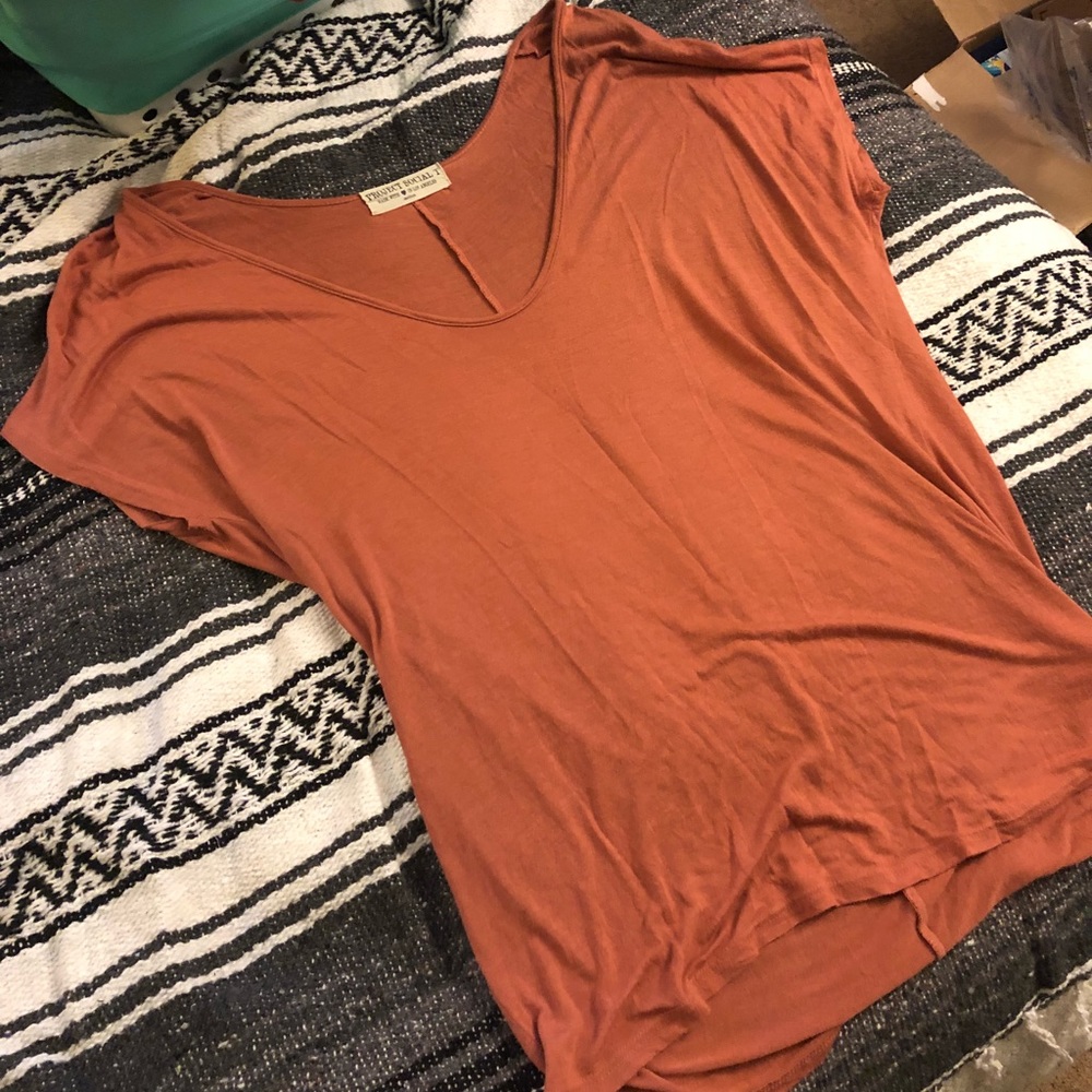 Salmon Scoop Neck Tee
